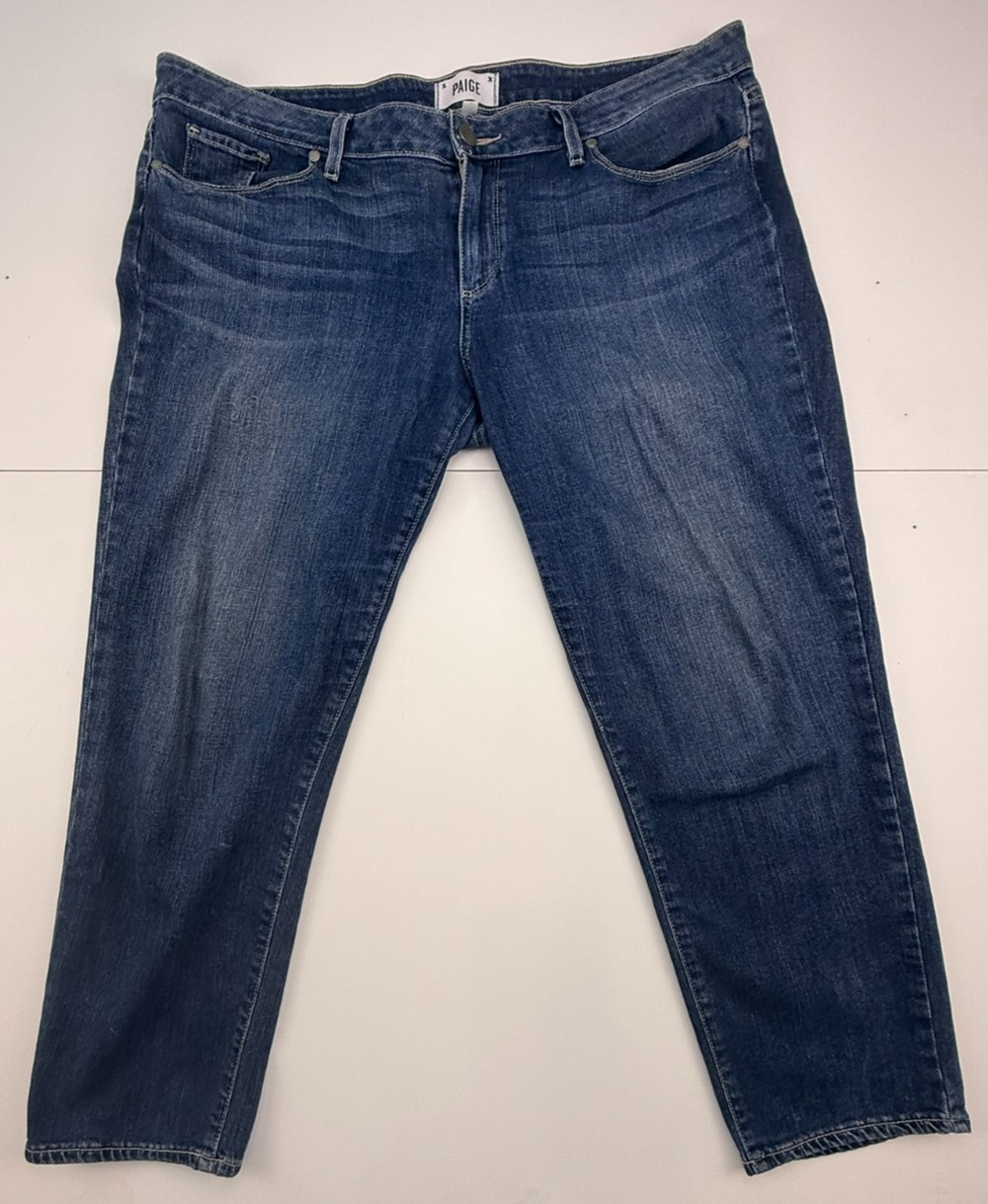 Paige Ladies Jimmy Jimmy Crop Jeans Medium Wash Sz 32